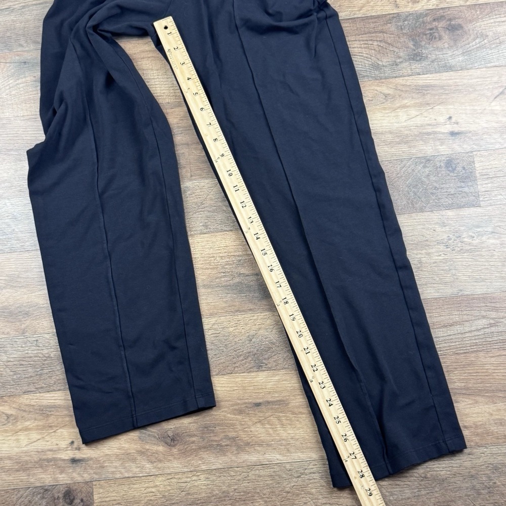 Eileen Fisher Organic Cotton Stretch Black Wide-Leg Pants Size Medium - Picture 9 of 10